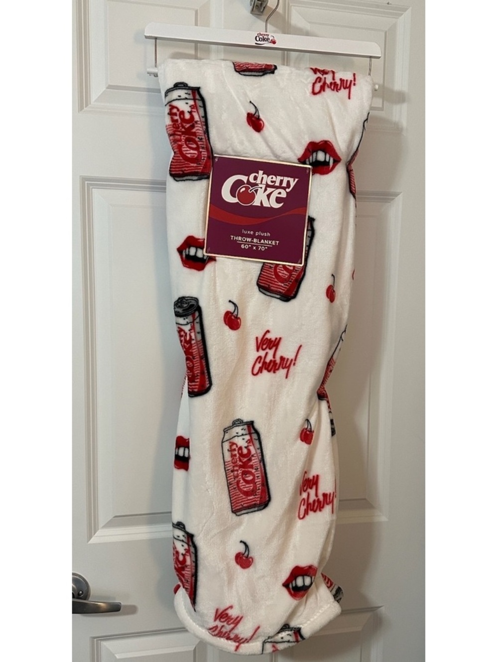 Cherry Coke Luxe Plush Throw Blanket 60" x 70" - Soft and Cozy